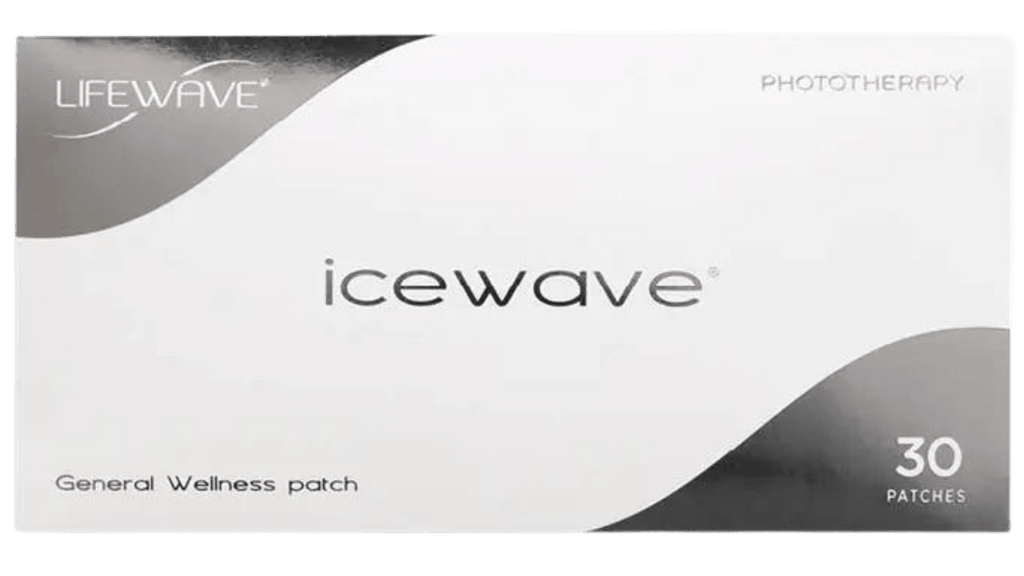 Lifewave icewave General Wellness patch packaging with 30 patches on a white background