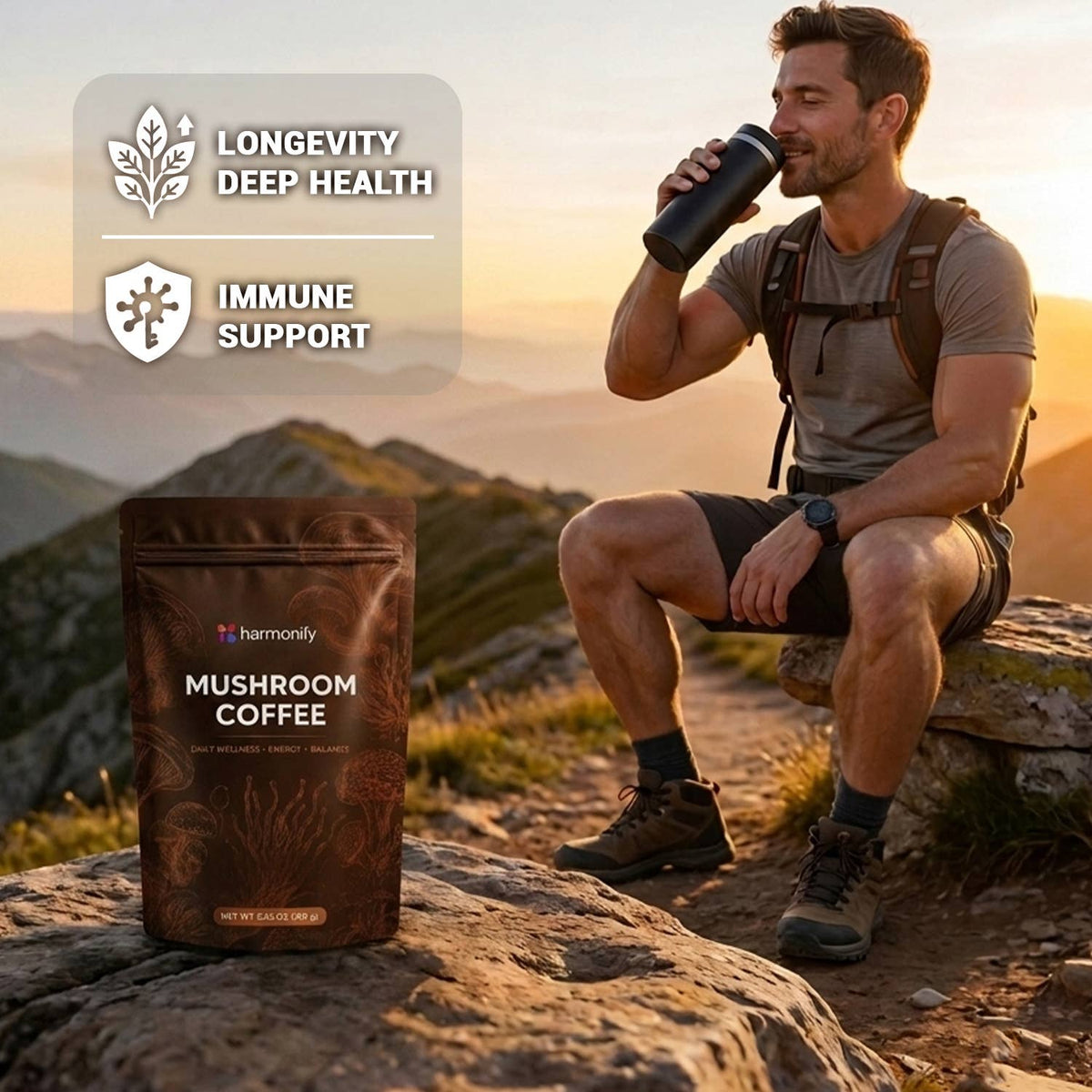 HARMONIFY Mushroom Coffee | 6-Mushroom Blend + Organic Coffee