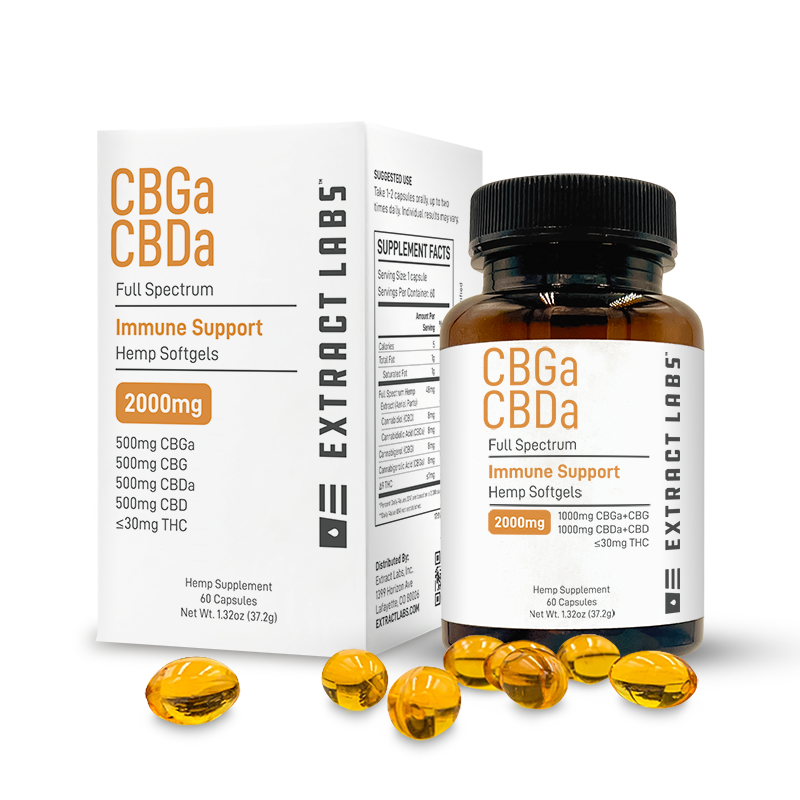 Extract Labs CBDa + CBGa Full Spectrum Softgels | Immune Support