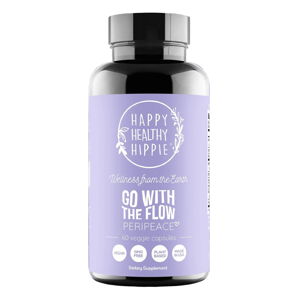 Supplement bottle with a purple label on a matching purple background