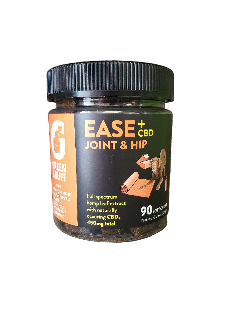 Jar of G-Ease CBD Joint & Hip supplement on a white background