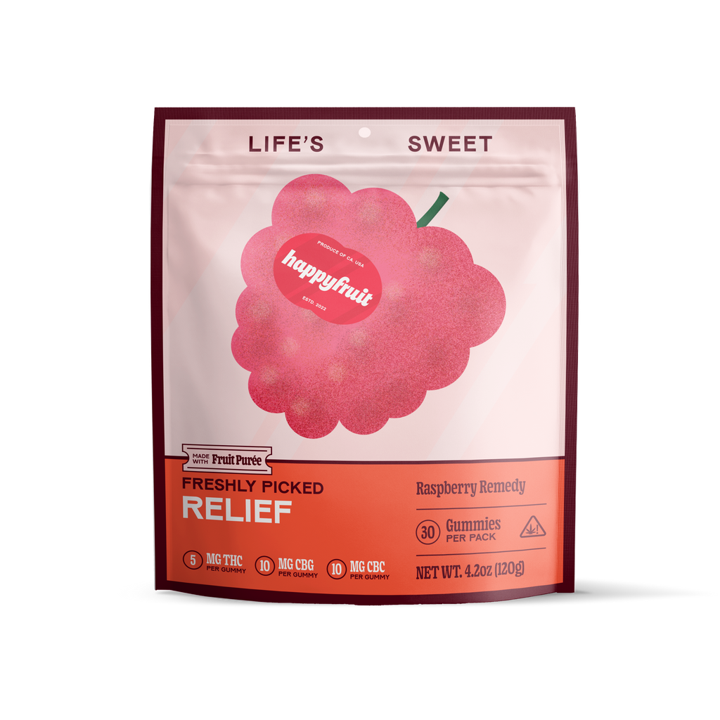 Happy Fruit Raspberry Remedy - THC + CBG + CBC Recovery & Comfort Gummies