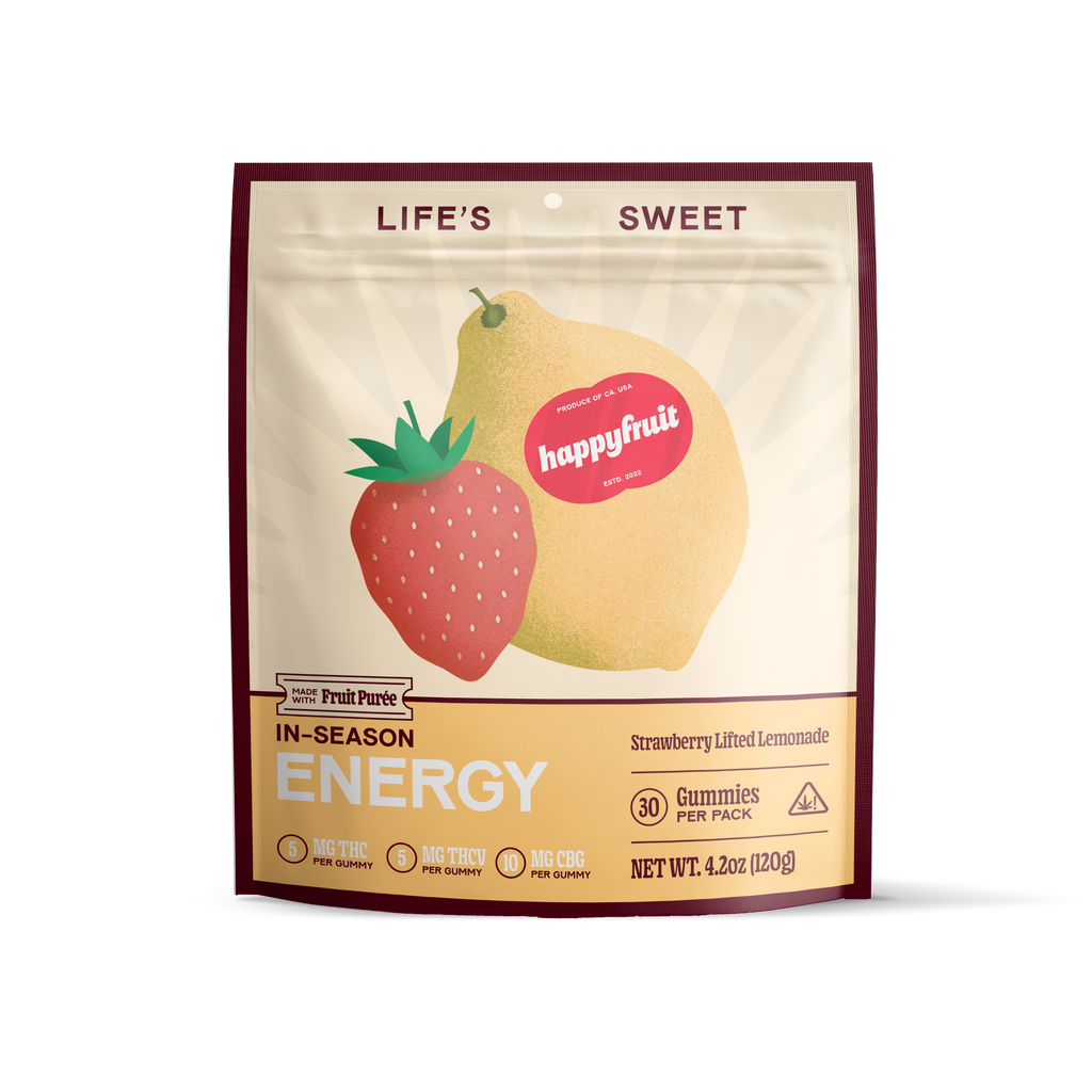Happy Fruit Strawberry Lifted Lemonade - THC + THCV + CBG Energy Gummies