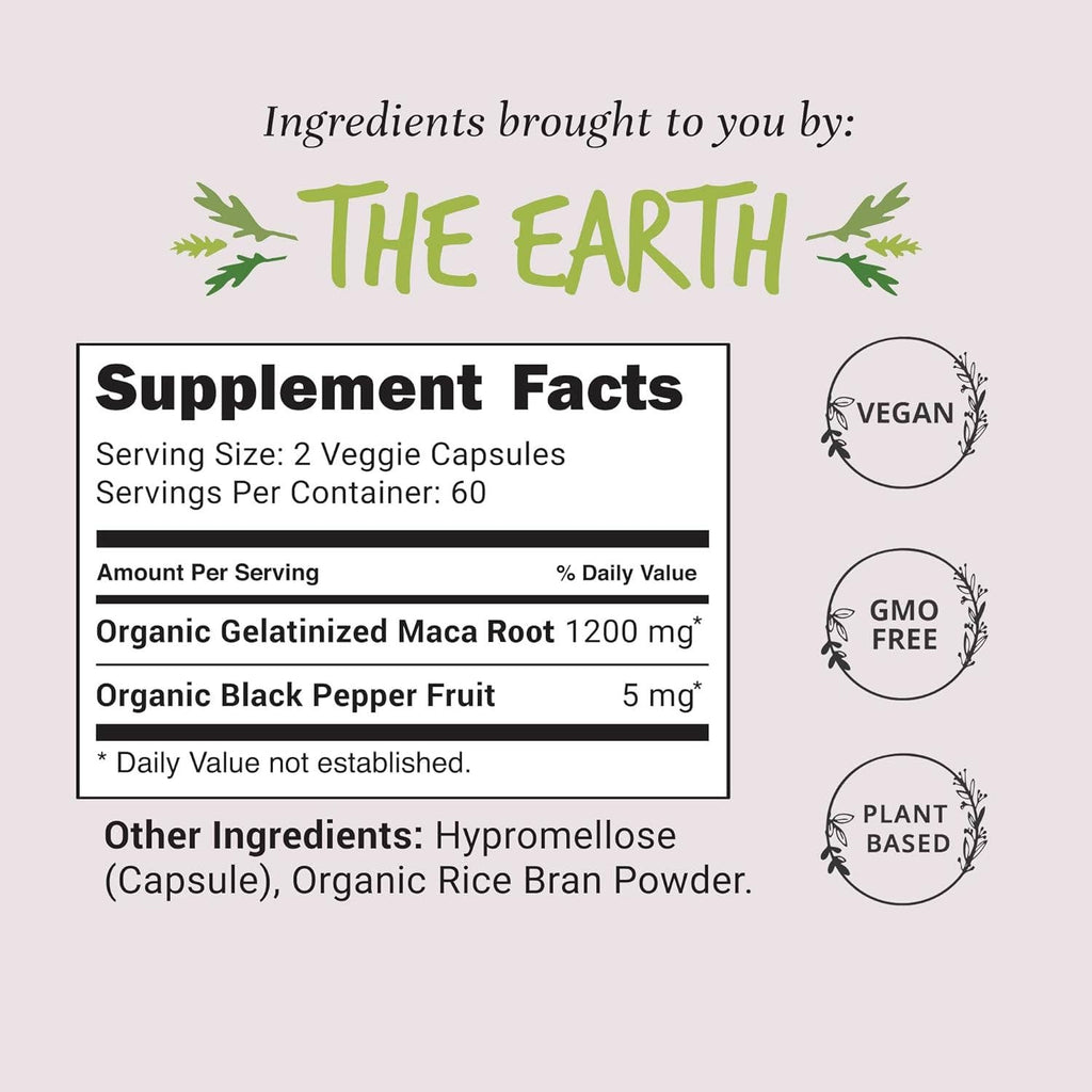 Happy Healthy Hippie Organic Maca Root Capsules