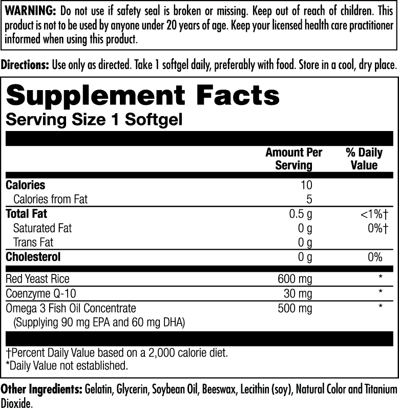 Supplement facts label with nutritional information on a black background