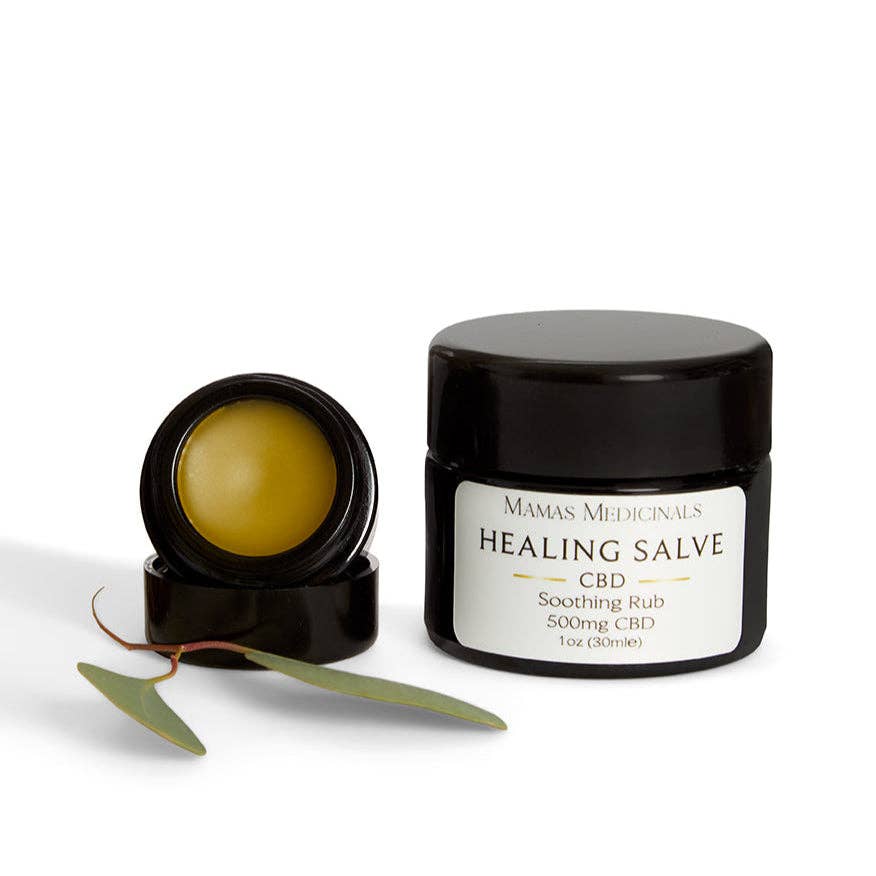 Mamas Medicinals Healing Salve CBD product with a white background
