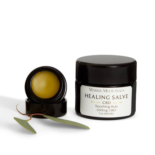 Mamas Medicinals Healing Salve CBD product with a white background
