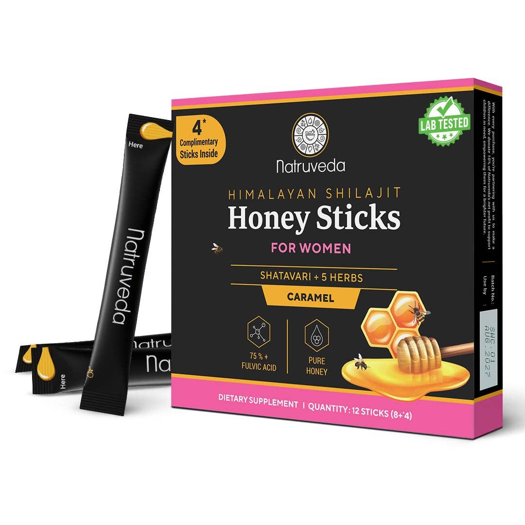 Himalayan Shilajit Honey for women on a white background