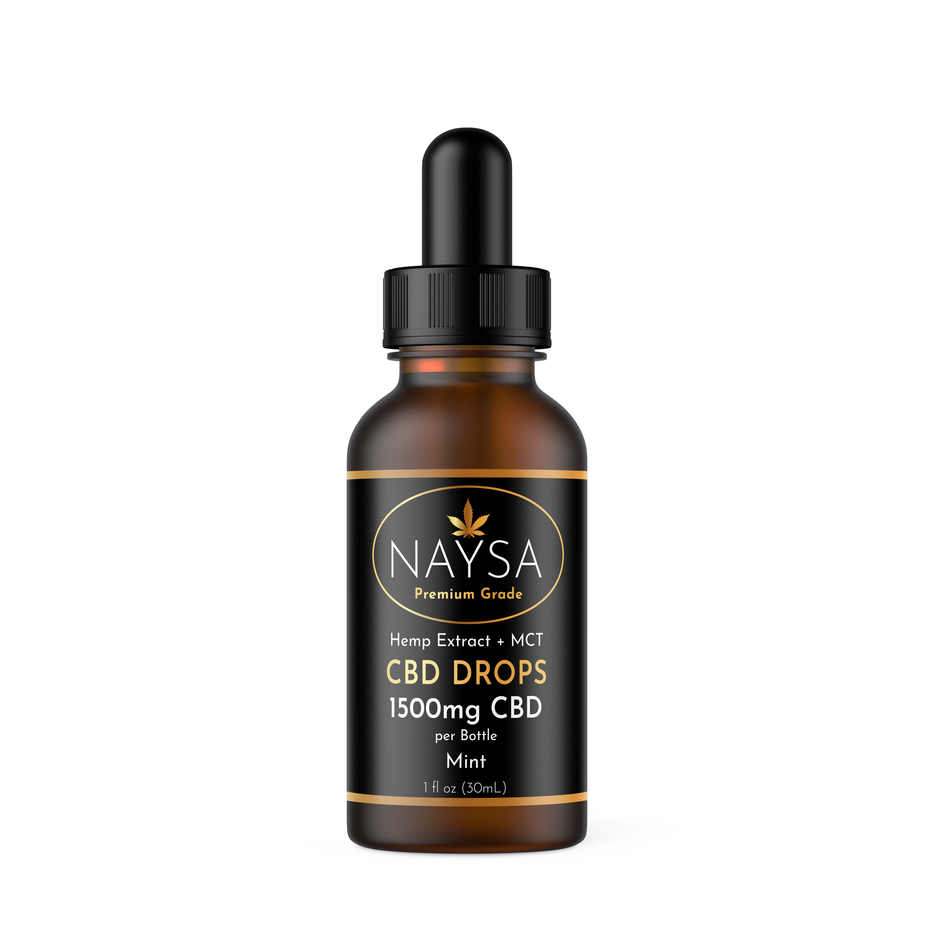 Naysa CBD Drops bottle on a white background