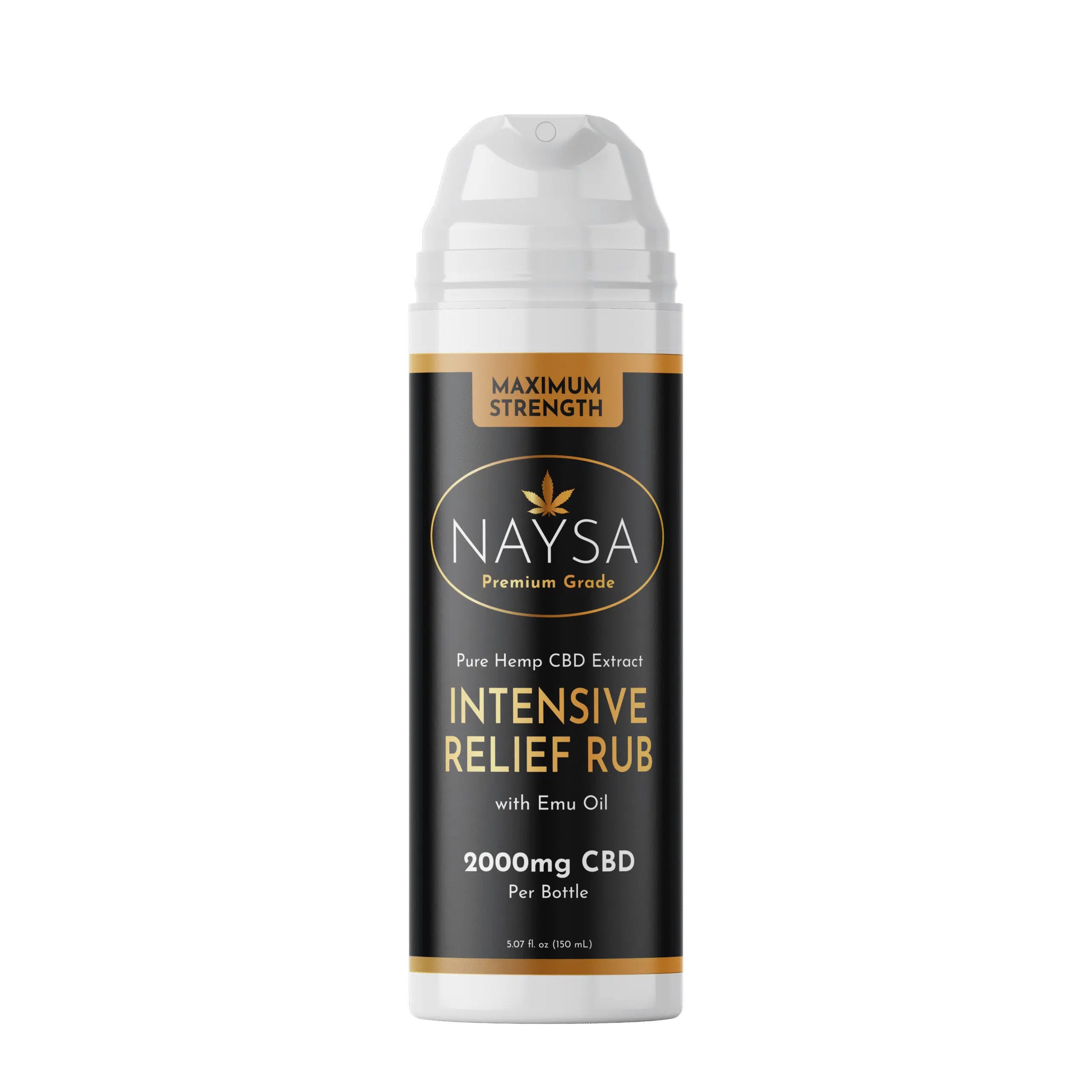 Naysa Intense Relief Rub with Emu Oil - 2000mg CBD for Muscle & Joint Pain