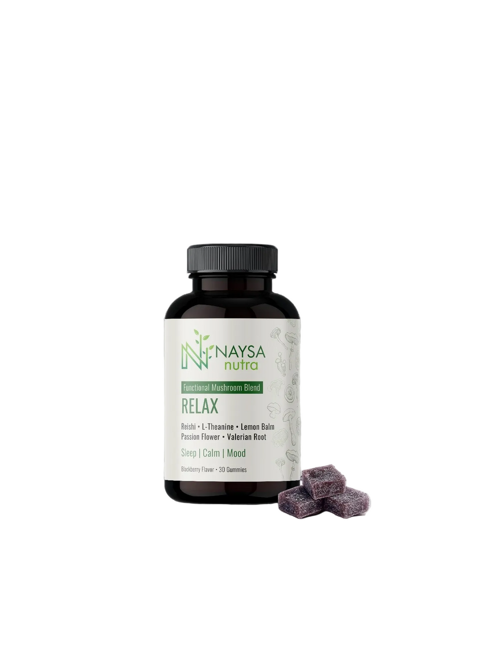 Naysa Nutra Relax gummies on white background