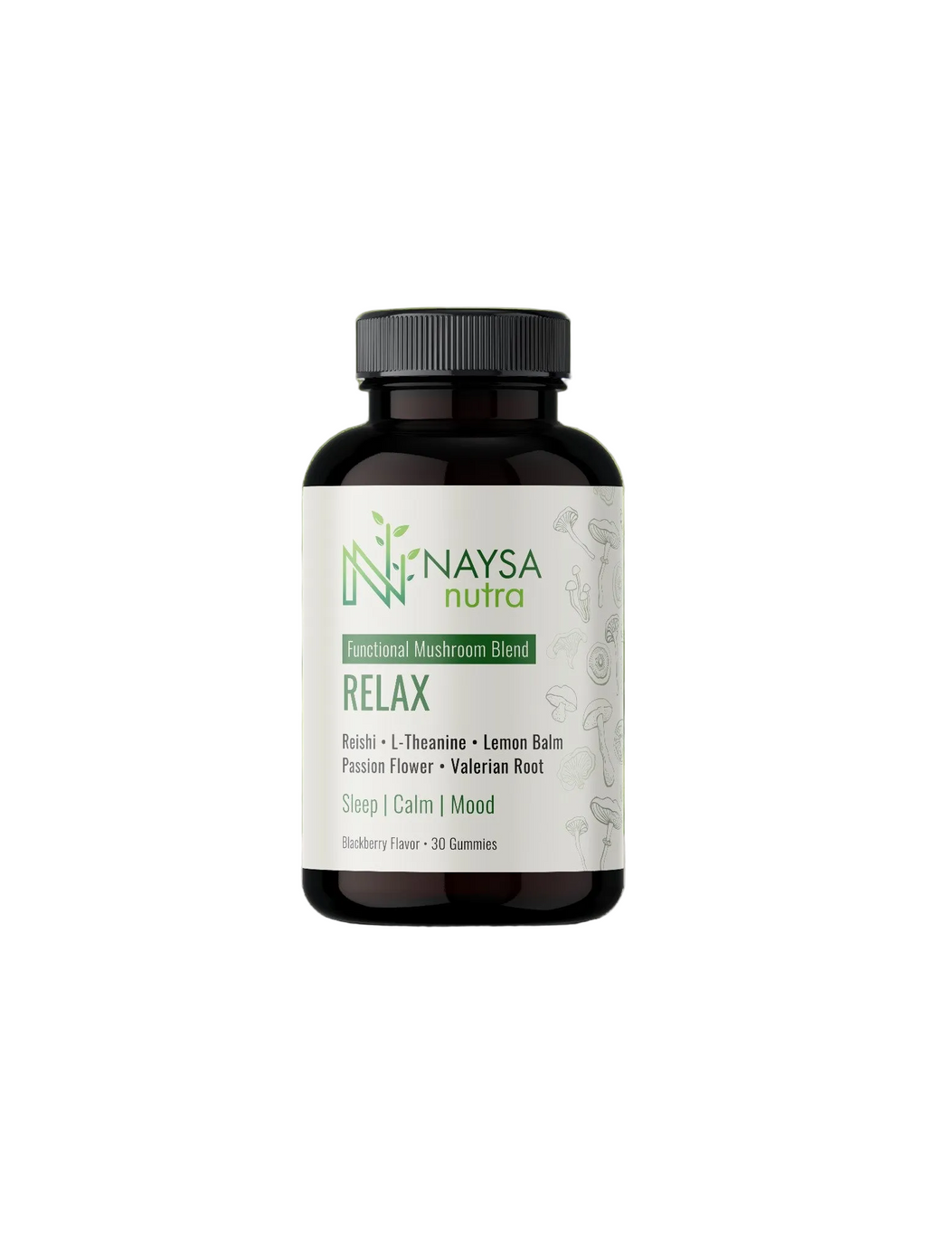 Naysa Nutra Relax gummy bottle on white background