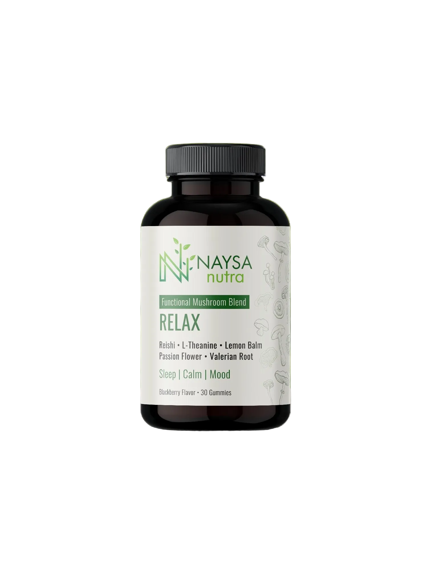 Naysa Nutra Relax gummy bottle on white background