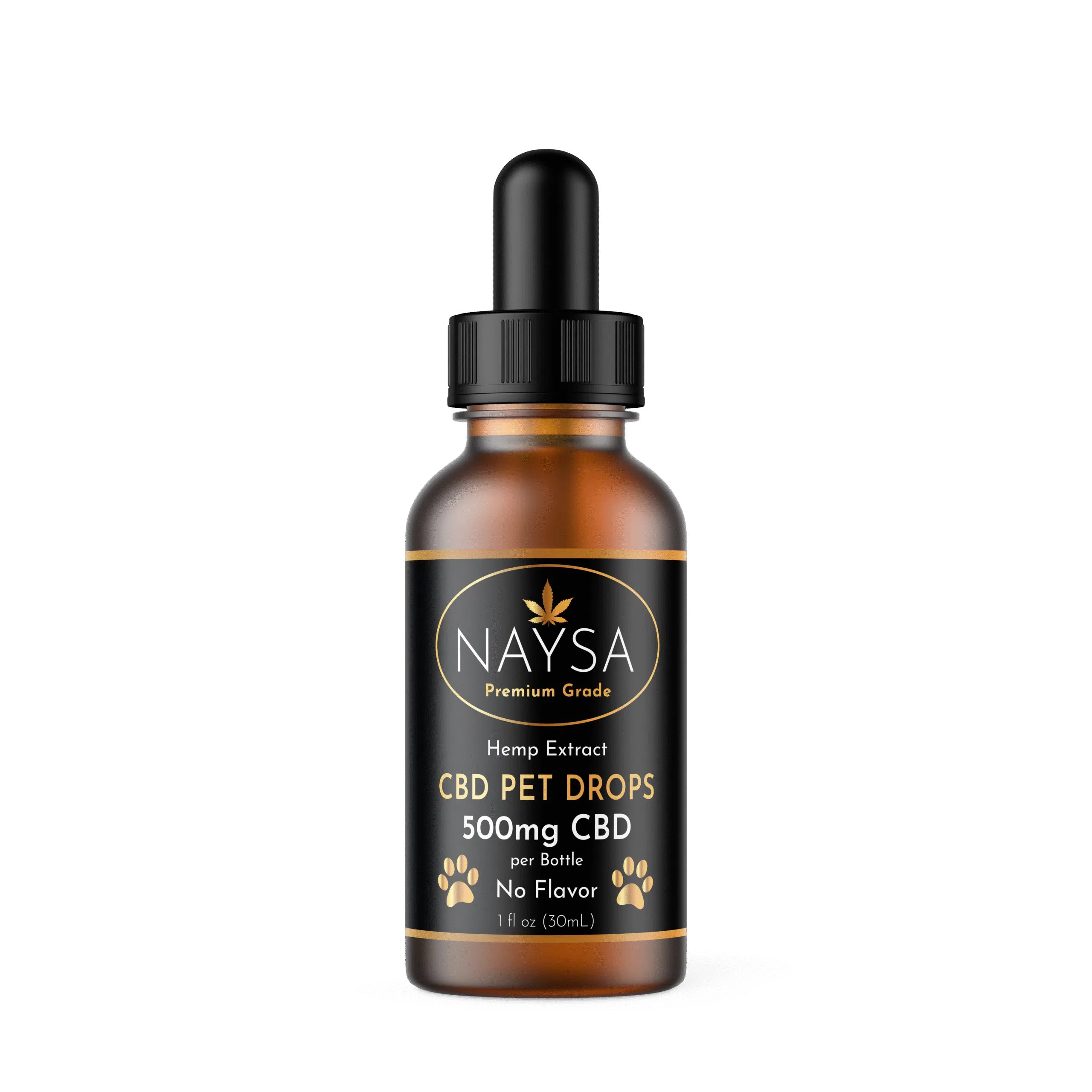 Naysa CBD Pet Drops bottle on a white background