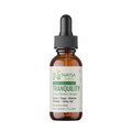 A bottle of Naysa Tranquility functional mushroom blend with dropper, featuring Reishi, Chaga, Maitake, Shiitake, and Turkey Tail mushrooms.