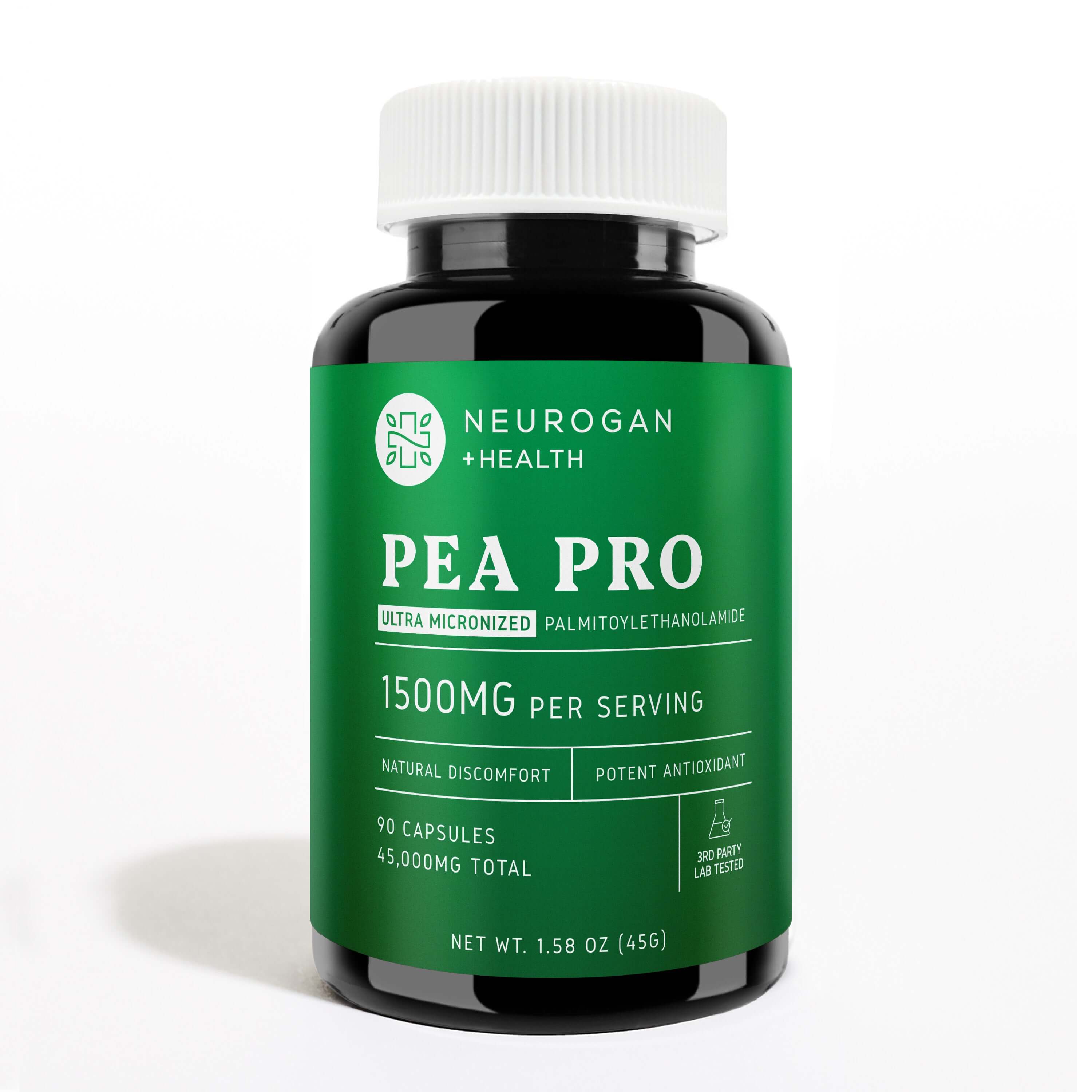 Neurogan Health Pea Pro supplement bottle on a white background