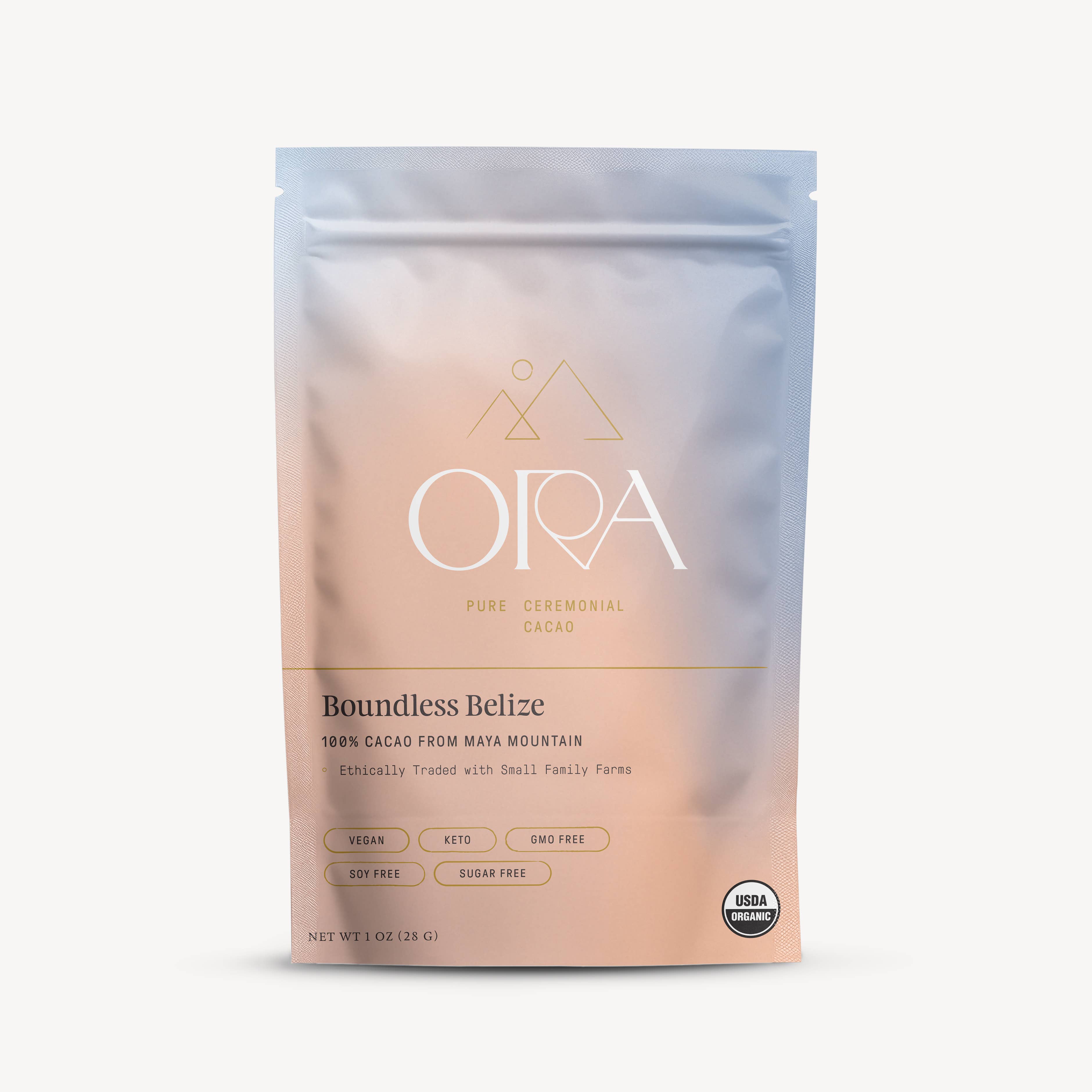 Ora Boundless Belize Cacao on a white background