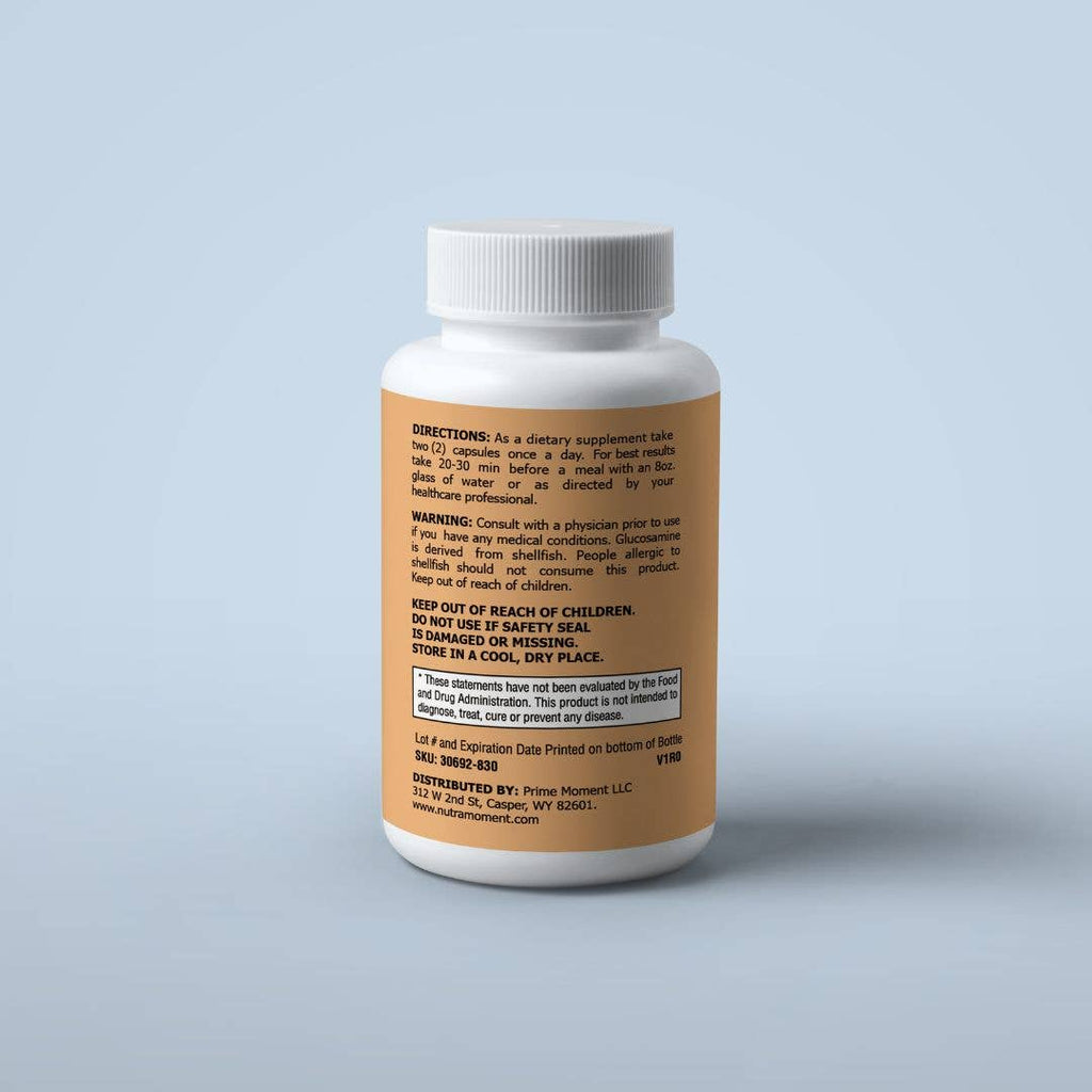 Supplement bottle with label on a light gray background