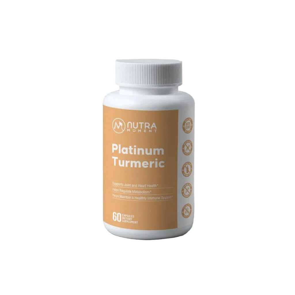Bottle of Nutra Platinum Turmeric on a white background