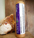 Susan's CBD bath fizz on rustic background