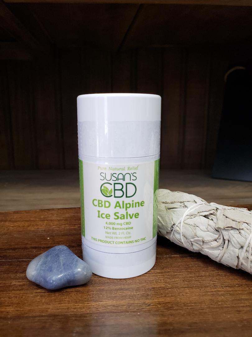 Susan's Alpine Ice Salve – 4,000mg CBD + 1,000mg CBG Cooling Roller