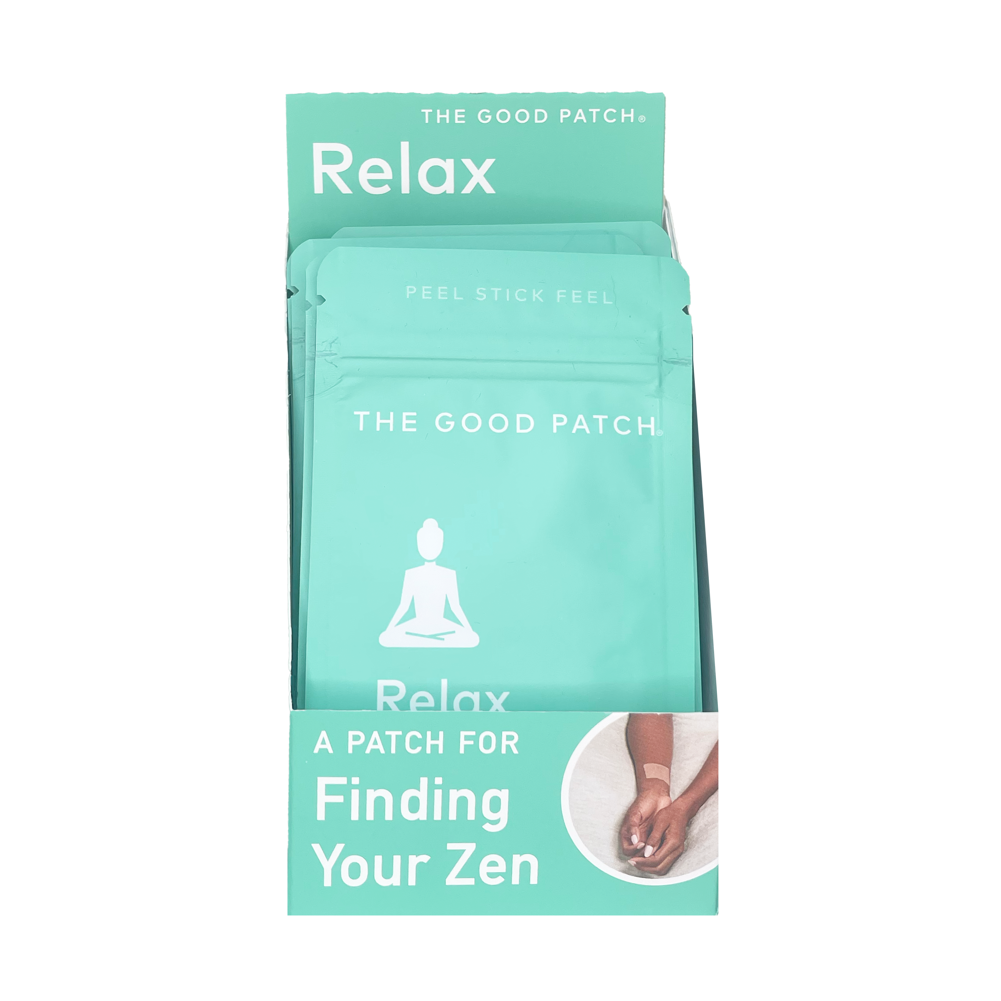 Pack of 'The Good Patch' relax patches on a white background