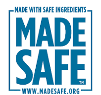 Logo for 'Made Safe' with text 'Made with safe ingredients' and website URL.