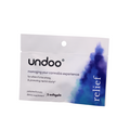 Package of Undoo softgels on a white background.  Package is white with blue watercolor accents