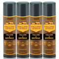Four bottles of Untamed Organics Tallow Lip Balm with tallow and beeswax on a white background